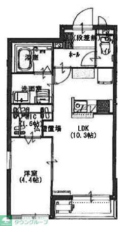 ヴィルドミール(1LDK/1階)の間取り写真