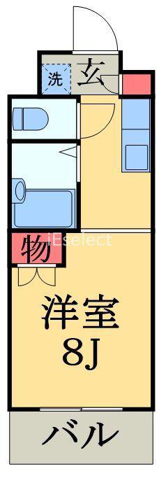 メゾン ド ディマンシェ(ワンルーム/2階)の間取り写真