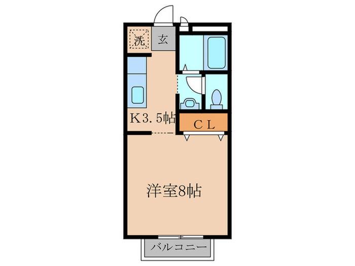 アンオオモリ(1K/1階)の間取り写真