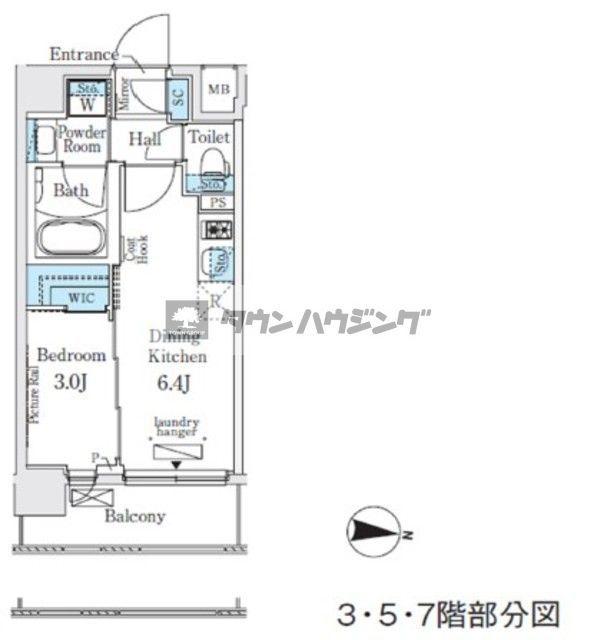 イプセ住吉(1DK/7階)の間取り写真