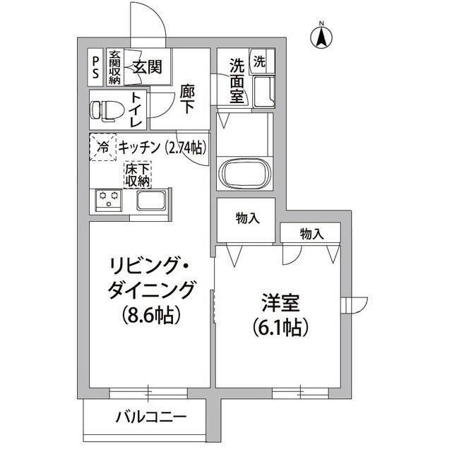 ルヴェデュソレイユ(1LDK/2階)の間取り写真