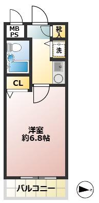 ライオンズマンション大島(1K/3階)の間取り写真