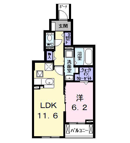 インブルーム(1LDK/1階)の間取り写真