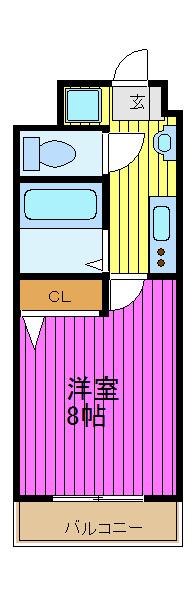 アルファコート西川口IV(1K/8階)の間取り写真
