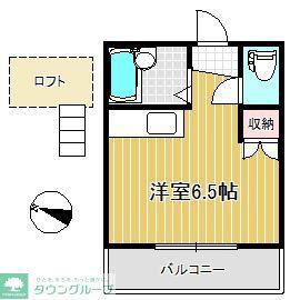 エルミタージュ(ワンルーム/2階)の間取り写真