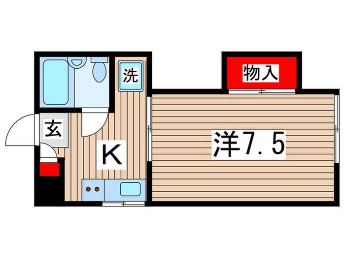 メゾンマロニエ(1K/1階)の間取り写真