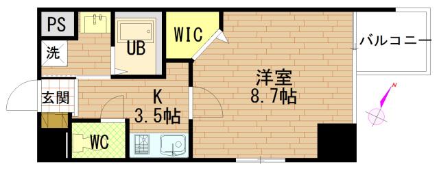 グラビスコート広島駅前通(ワンルーム/2階)の間取り写真