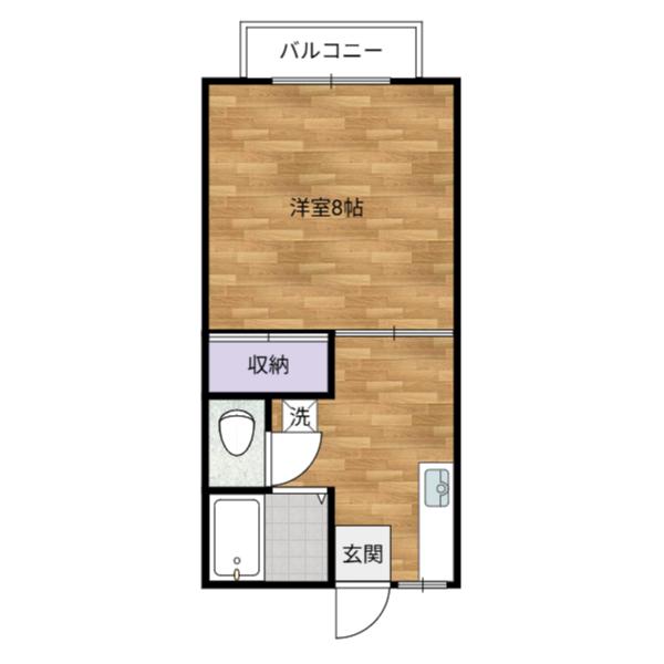 ファミーユ鈴木(1DK/2階)の間取り写真