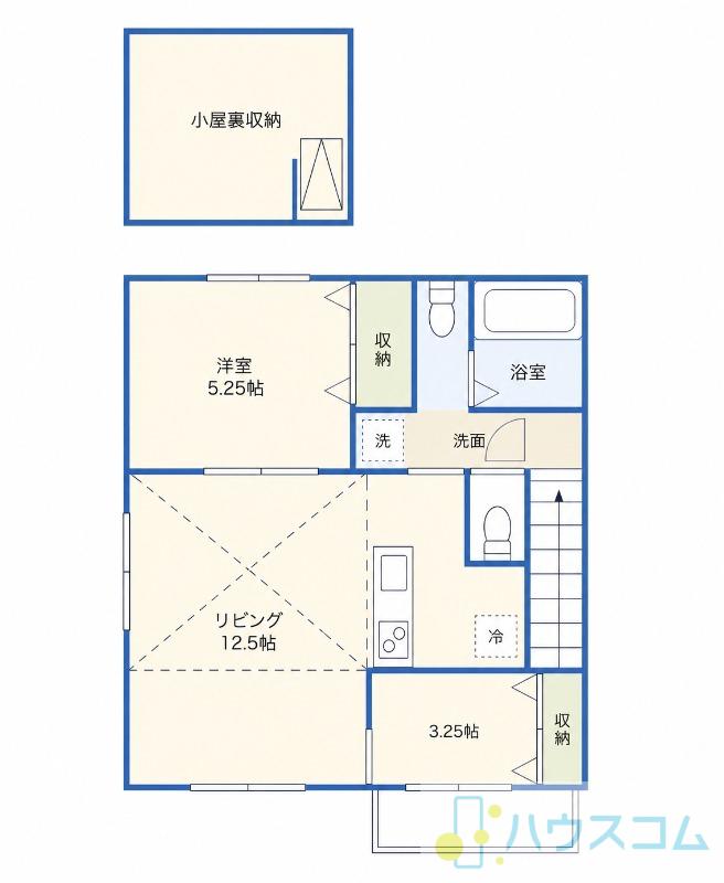 エピーク下中条A棟(2LDK/2階)の間取り写真