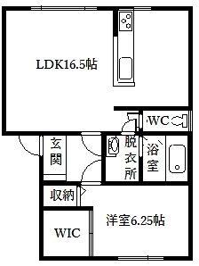 WING COURT(1LDK/2階)の間取り写真