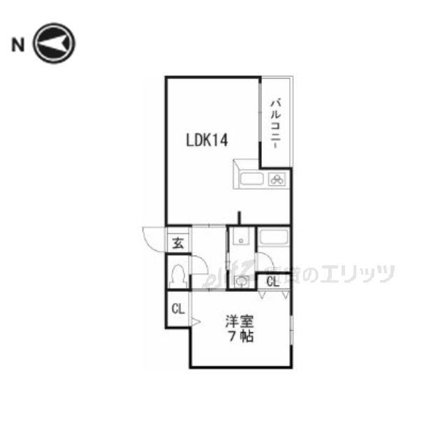 GRAND ARBRE(ワンルーム/2階)の間取り写真