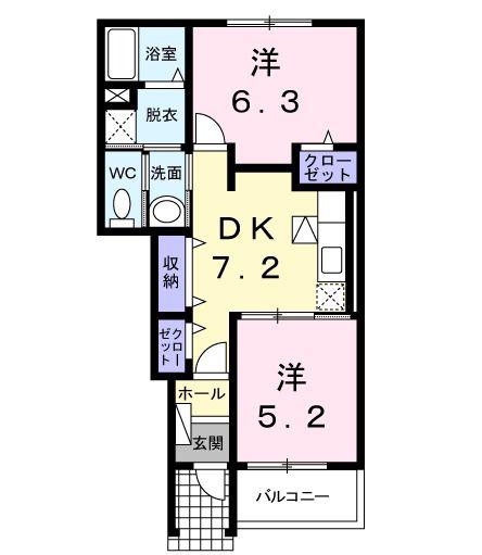 フォレスト・ガーデン(2DK/1階)の間取り写真