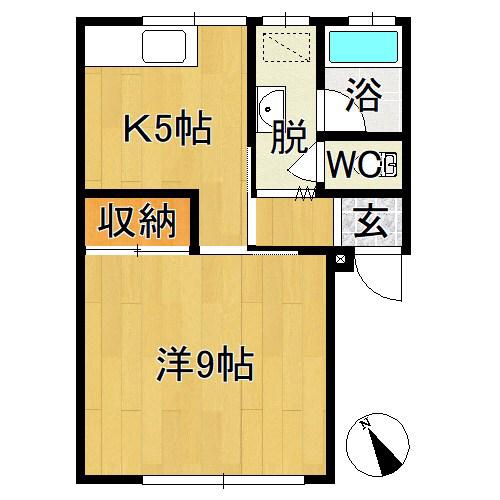 サンコーポ(1K/1階)の間取り写真