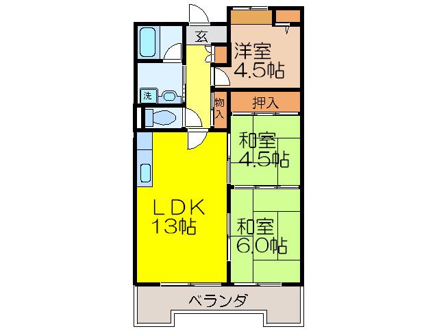 ボンメゾン双葉(3LDK/3階)の間取り写真