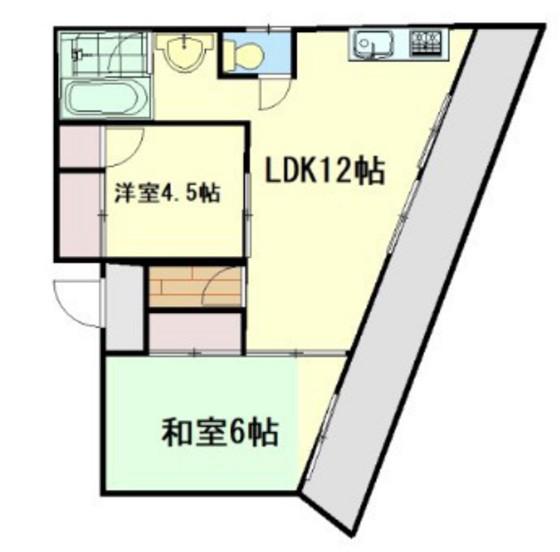 マンションサカエ(2LDK/5階)の間取り写真