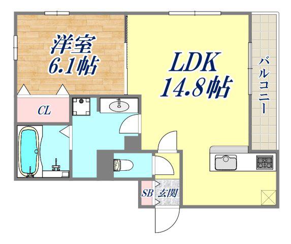 プルミエ ラムール(1LDK/3階)の間取り写真