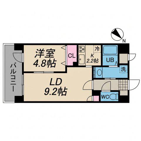 グロースメゾン博多山王(1LDK/7階)の間取り写真