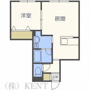 ル・ファール宮の沢(1LDK/2階)の間取り写真