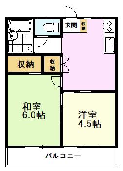 泉ハイツ(2DK/2階)の間取り写真