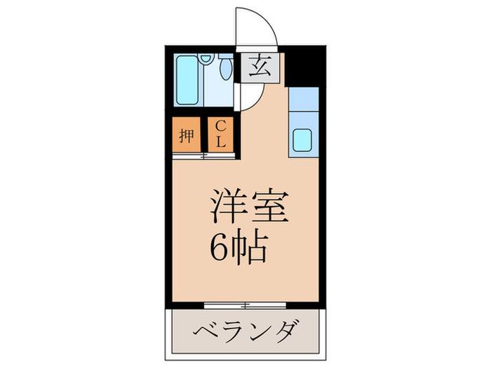 苅田ドミトリーA棟(ワンルーム/2階)の間取り写真