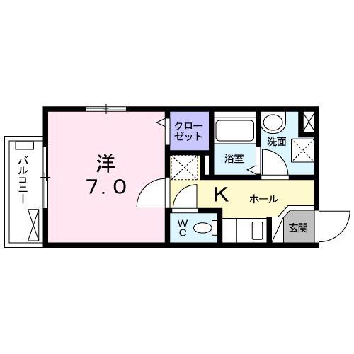 アイセイ レジデンス(1K/2階)の間取り写真