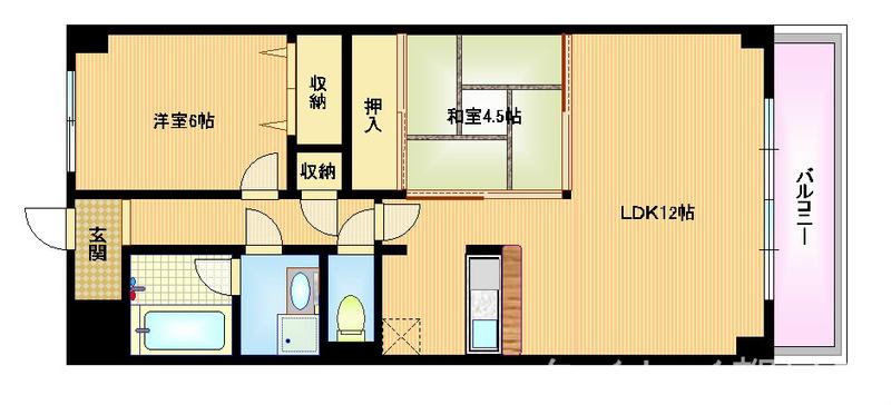 ロゼオグランデ(2LDK/2階)の間取り写真