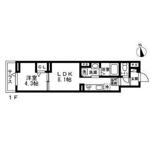 練馬区錦2丁目共同(1LDK/1階)の間取り写真