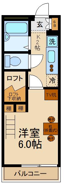 メルヴェイユー(1K/3階)の間取り写真