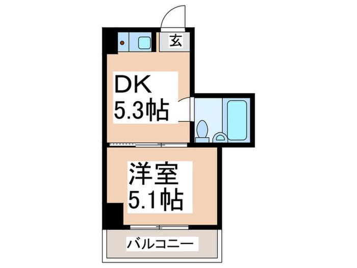 デイズハイツ三先(1DK/8階)の間取り写真