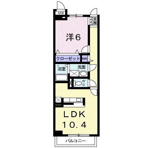 プロスパーさくら(1LDK/1階)の間取り写真