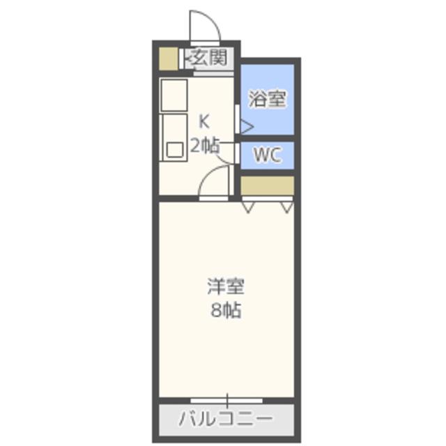 SUN EVER(1K/2階)の間取り写真