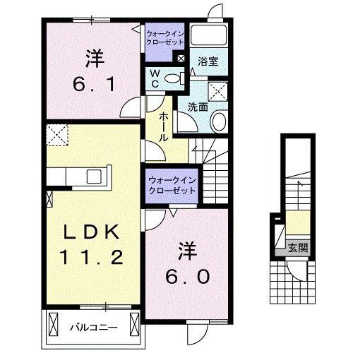 フェリオ(2LDK/2階)の間取り写真