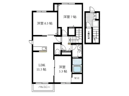 ローズガーデン(3LDK/2階)の間取り写真