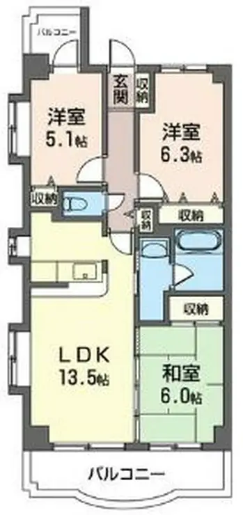 プレジール横濱 2階階 間取り