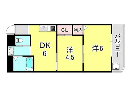吉本マンション(2DK/3階)の間取り写真