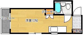 第2和秀ビル(ワンルーム/5階)の間取り写真