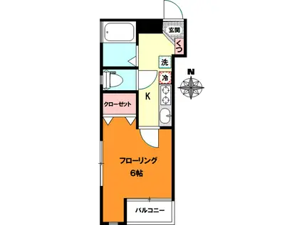 アンジェレーブ(1K/2階)の間取り写真