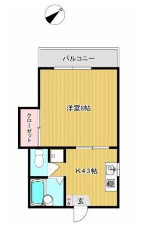 モンメゾン旭(1K/2階)の間取り写真