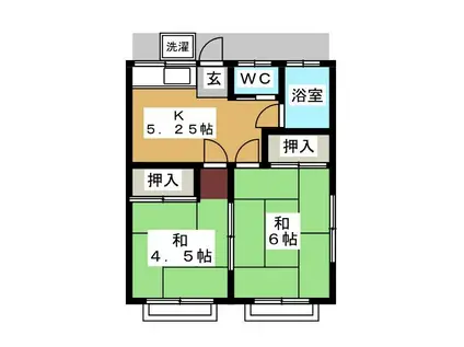 正仁荘(2K/1階)の間取り写真