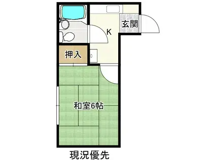 スカイコーポ(1K/2階)の間取り写真