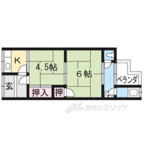 松園荘(2K/2階)の間取り写真