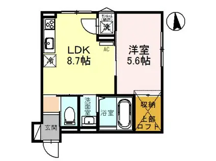 ONEHYDEPARK(1LDK/2階)の間取り写真