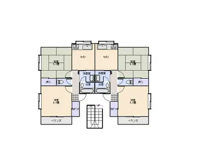 スイートホーム21(2DK/2階)の間取り写真
