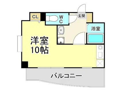 北九州モノレール 片野駅 徒歩7分 6階建 築28年(ワンルーム/3階)の間取り写真