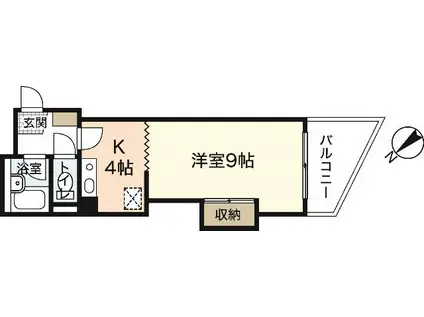 PRES七軒茶屋(1K/1階)の間取り写真