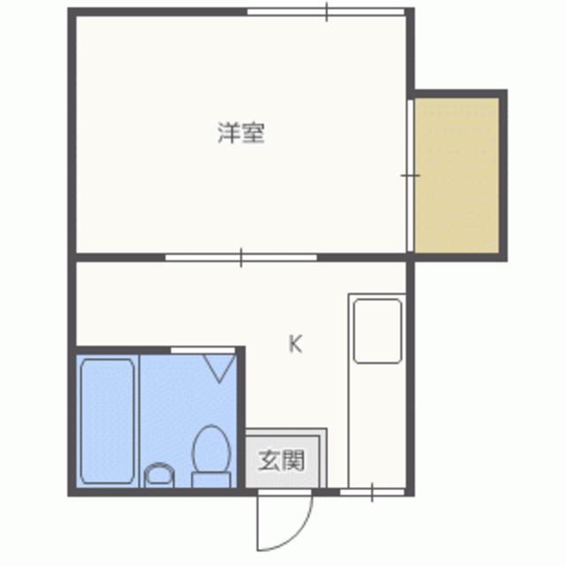 ルシエールIII(1K/2階)の間取り写真