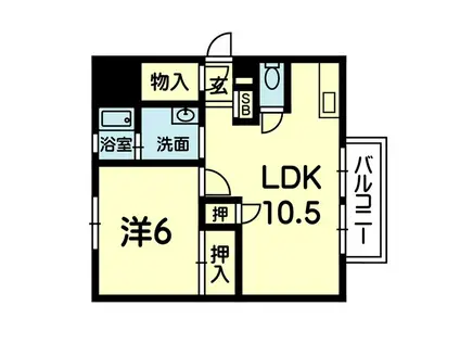 SG 下南部(1LDK/2階)の間取り写真