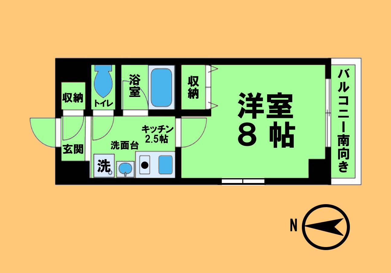 レージュ ウエスト(1K/1階)の間取り写真