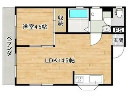 エジスポール塩屋(1LDK/3階)の間取り写真