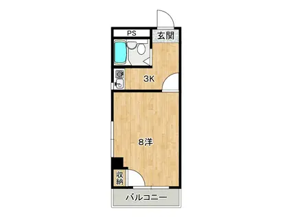 SAKURAハウス(1K/1階)の間取り写真